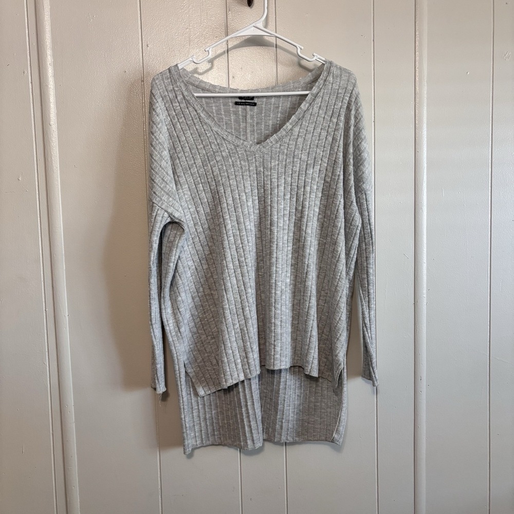 Out From Under Urban‎ Outfitters Women's Light Sweater XS Gray Ribbed Oversized